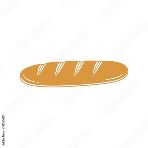 Hand drawn loaf of bread illustration fresh baked food icon simple doodle style vector