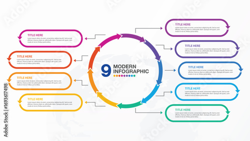 Infographic template 9 process