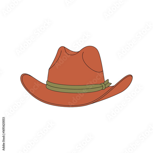 Rustic cowboy hat western style accessory desert outback adventure exploration gear vector
