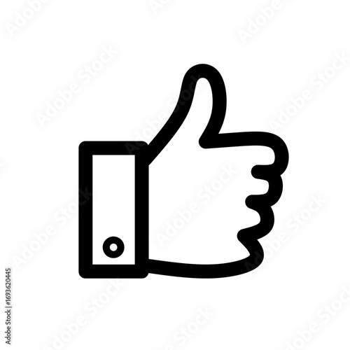 Hand thumb up simple icon. Flat style vector.