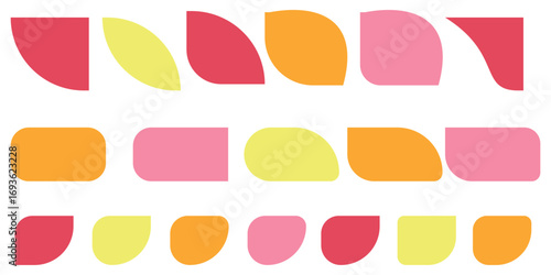 Abstract organic rectangle shapes set. Frame boxes and blobs set. Orange fluid banners set. Amoeba design elements. Freeform hand-drawn splashes. Abstract geometric speech bubbles 