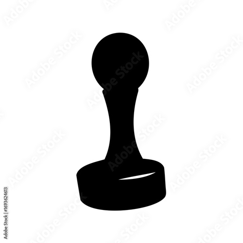 Single Black Chess Pawn Piece Isolated on White Background Simple Design
