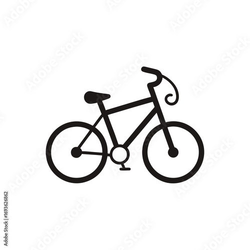 Simple black and white bicycle icon