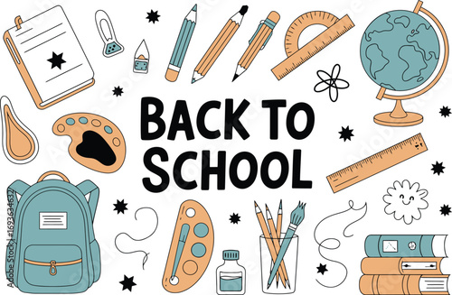 Get ready for back to school with fun student art supplies, books and a globe for learning