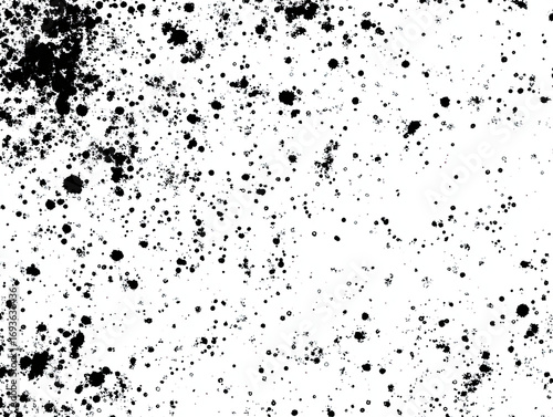 Abstract black splatter on white background