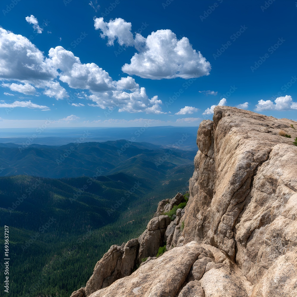 Fototapeta premium Serene Man Contemplating Nature's Majesty