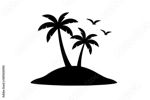 Tropical Island Silhouette