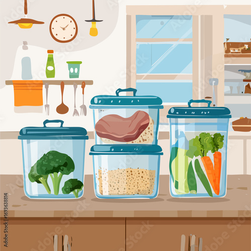 Healthy Meal Preparation for a Balanced Diet with Fresh Vegetables