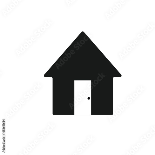Modern home logo featuring a simple house design with clean lines and minimal style. Perfect for real estate businesses, construction companies, interior design studios, architecture firms, smart home