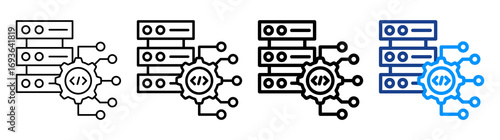 Data Engineering Icon Different Style Outline Collection Set