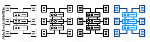 Data Modeling Icon Different Style Outline Collection Set