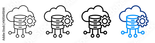 Big Data Development Icon Different Style Outline Collection Set