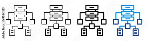 Structured Data Icon Different Style Outline Collection Set