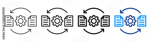 Data Transformation Icon Different Style Outline Collection Set