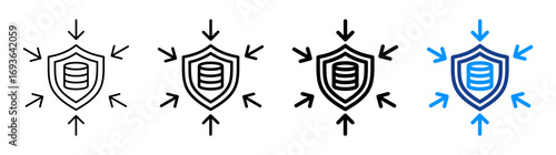 Data Centric Security Icon Different Style Outline Collection Set