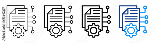 Digital Data Icon Different Style Outline Collection Set