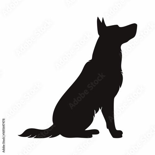 Loyal canine companion sitting attentively, a symbol of trust and faithful companionship