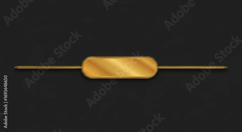 Gold Horizontal Line Graphic Element | Golden Rule Border for Luxury Design, Web Decoration and Premium Dividers