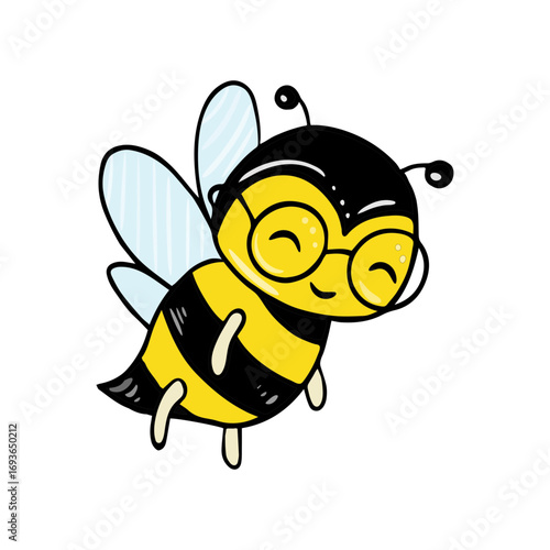 Illustration of a cute cartoon bee