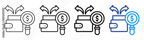 Expense Tracking Icon Different Style Outline Collection Set