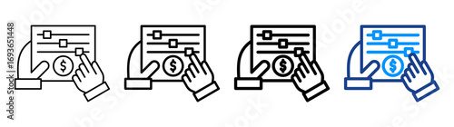 Financial Control Icon Different Style Outline Collection Set