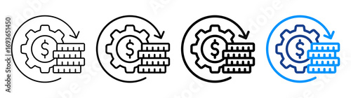 Money Management Icon Different Style Outline Collection Set