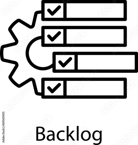 Backlog Outline Style. Vector Illustration For Graphic Design
