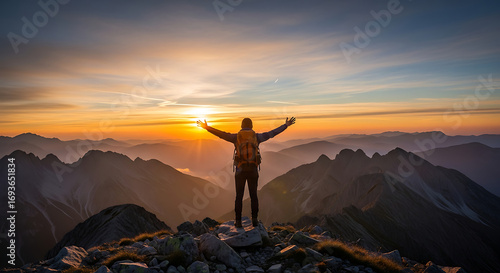 Traveler Exploring Mountain
