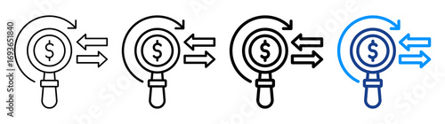 Money Tracking Icon Different Style Outline Collection Set