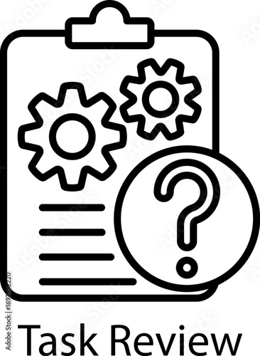 Task Review Outline Style. Vector Illustration For Graphic Design