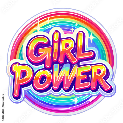 Bold Aura Women's Day stickers vector round