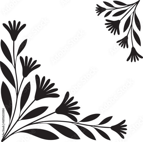 black and white flower floral vector background