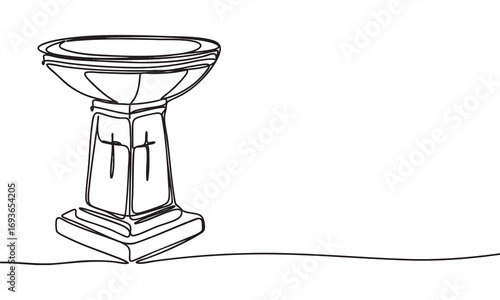 Baptismal Font Line Art