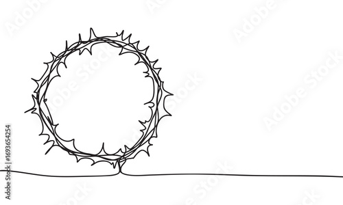 Crown of thorns A continuous line drawing