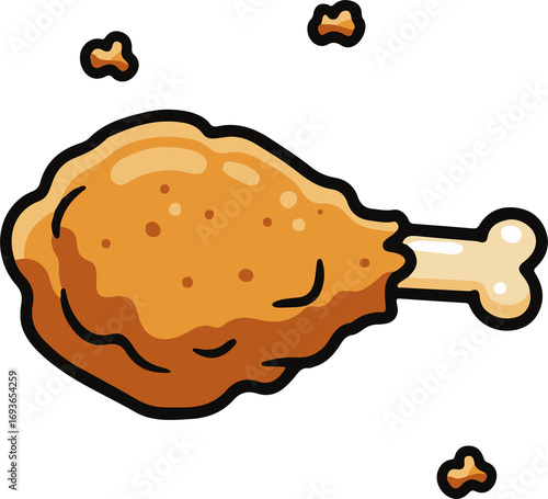 chicken drumstick with crispy teksture