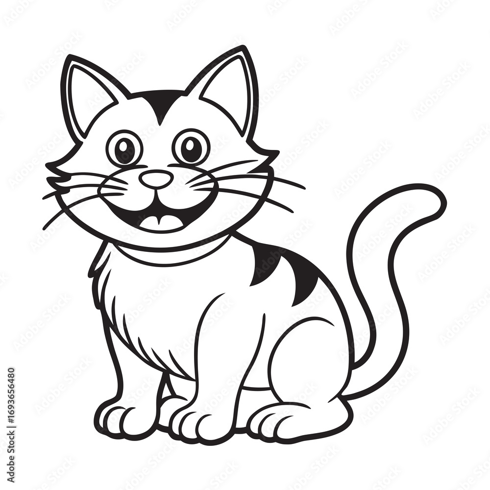 Obraz premium Cartoon Vector Smiling Cat