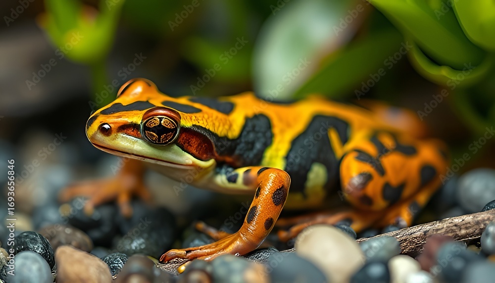 Fototapeta premium Aquatic or semi aquatic amphibians that are known for their vibr