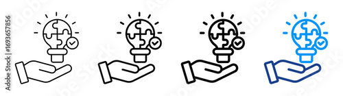 Creative Solution Icon Different Style Outline Collection Set