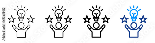 Creative Talent Icon Different Style Outline Collection Set