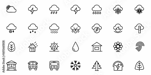 Versatile weather and nature icons for dynamic design projects and informational content creation