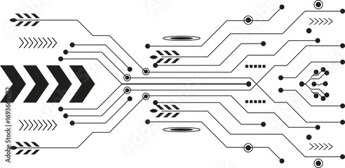 Futuristic digital technology circuit pattern illustration