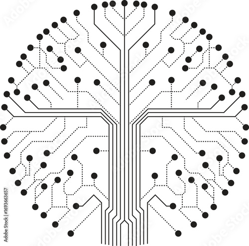Modern abstract digital circle technology pattern