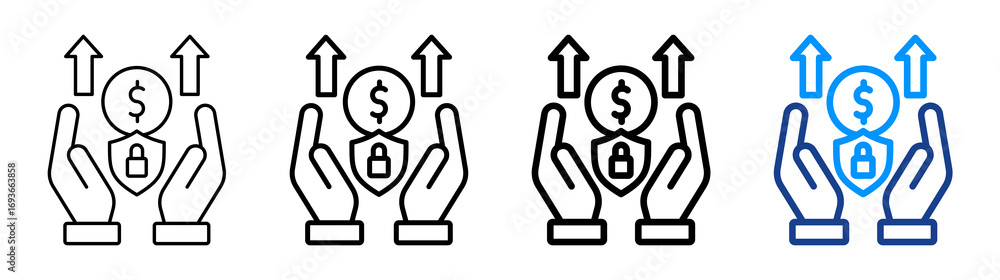 Fototapeta premium Fixed Income Icon Different Style Outline Collection Set