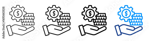 Financial Service Icon Different Style Outline Collection Set