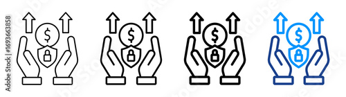 Fixed Income Icon Different Style Outline Collection Set