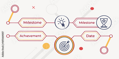 Track business progress visualize milestones achievements and celebrate success with elegant icons
