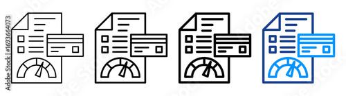 Credit Score Icon Different Style Outline Collection Set