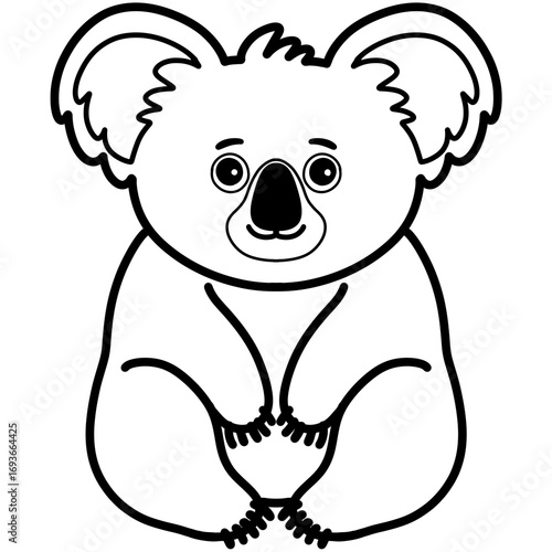Photography koala bear cartoon illustration outline