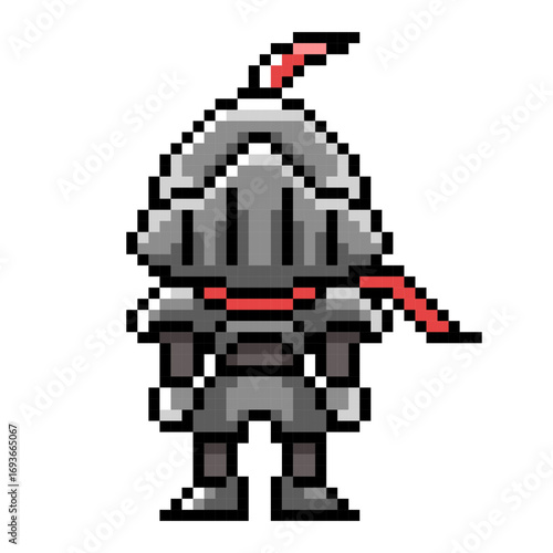 Pixel Art Dark Knight Warrior Character