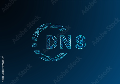 DNS low poly letter logo vector design. DNS lower poly logo design. DNS unique low poly logo design.